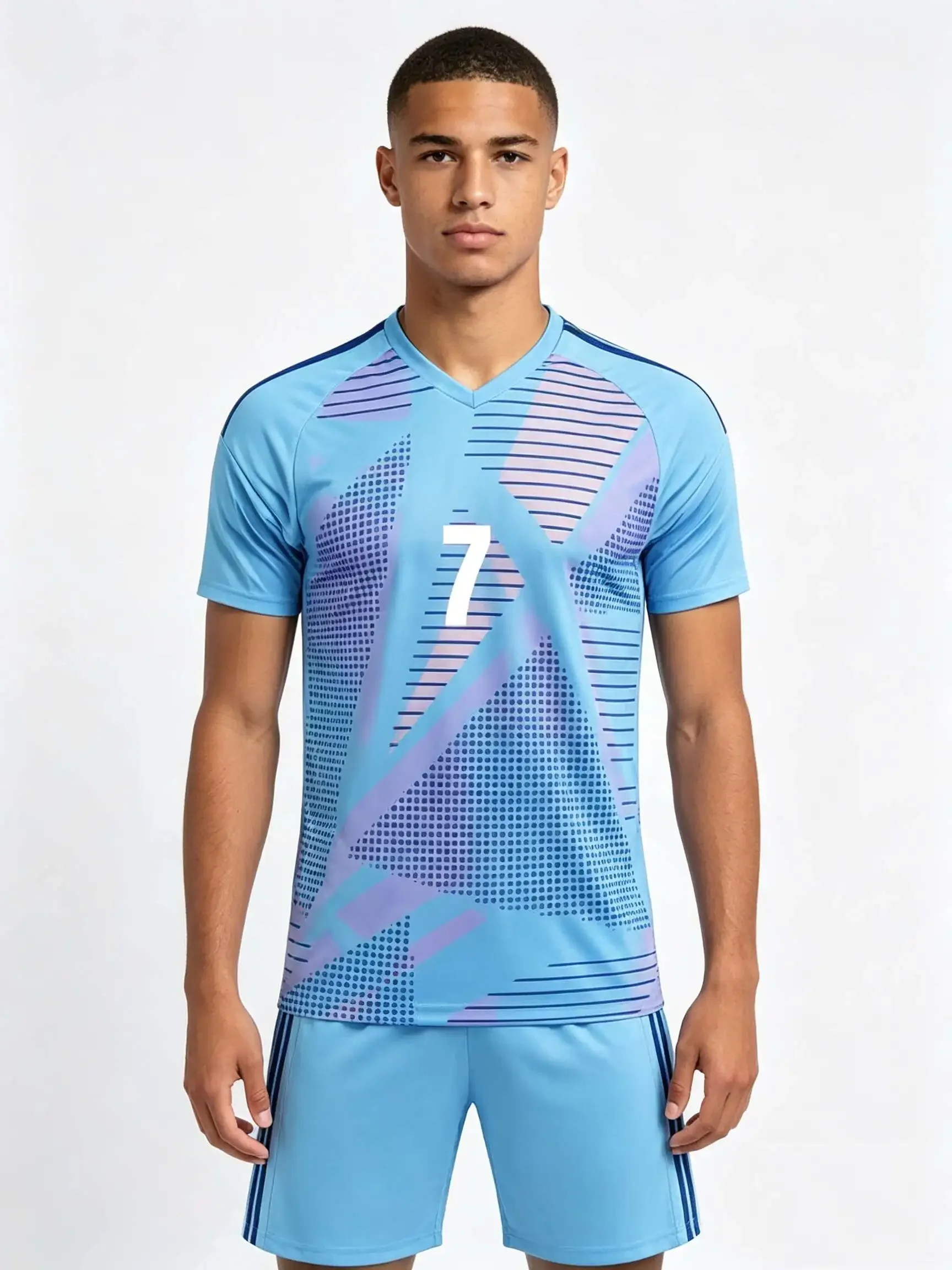 Kids & Adults Football Jersey Set, Breathable Quick‑Drying Soccer Training Uniform Suit Support Custom Name Number Team Sportswe
