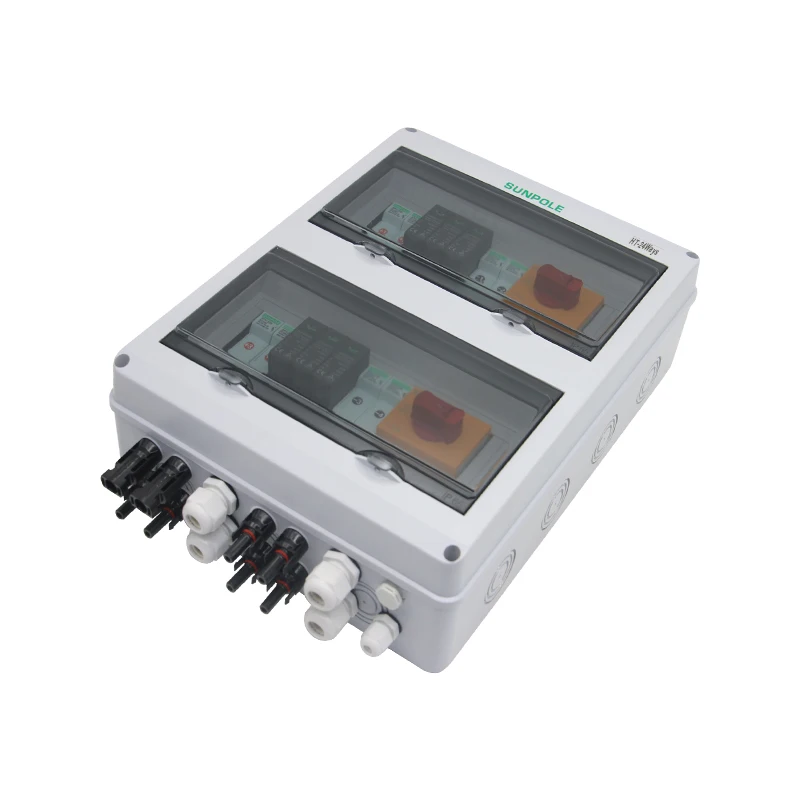 4 input 2 out DC 1000V Solar photovoltaic PV Combiner Box With Lightning Protection Fuse Isolator Switch SPD Waterproof Box IP65
