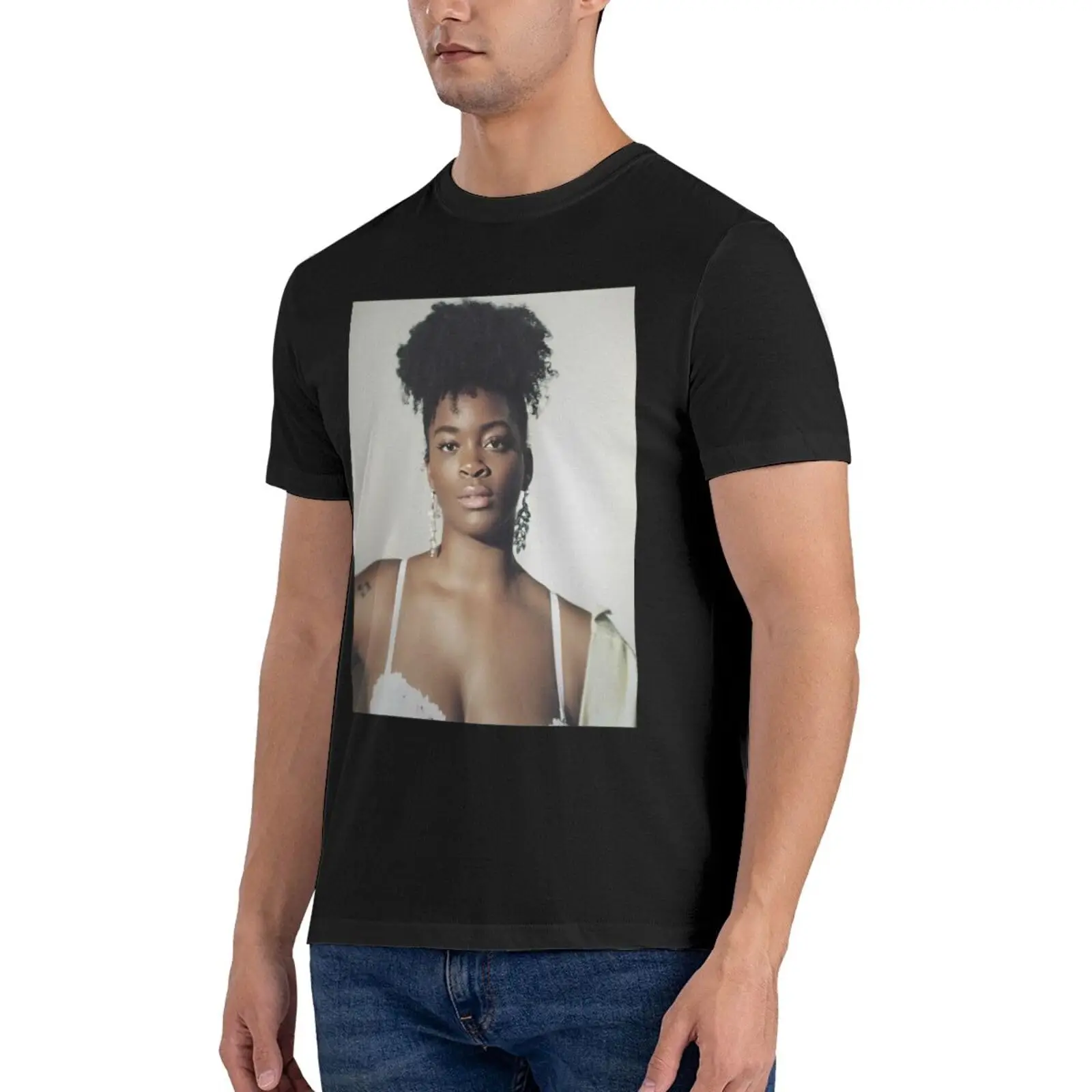 Ari Music Lennox Shirt Men'S Printed Pure Cotton T-Shirt Crew Neck Short Sleeved Top Black Anime Graphic T-shirts for Men Clothi