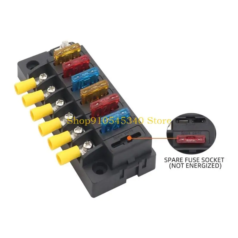 

U2JA 6-Way Fuses Block Car Fuses Block Blade With 6 Fuses Blade And Plastic Cover