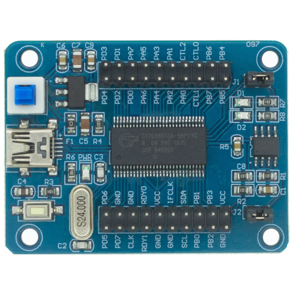 

Модуль материнской платы CY7C68013A EZ-USB FX2LP, USB основная плата, логический анализатор с последовательным интерфейсом I2C SPI, низкая мощность