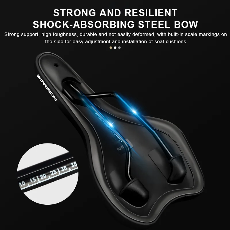 RIDERACE Bicycle Saddle Memory Foam Comfortable Thicken Soft For Road Bike Seat PU Leather Sponge Shockproof Cycling Cushion