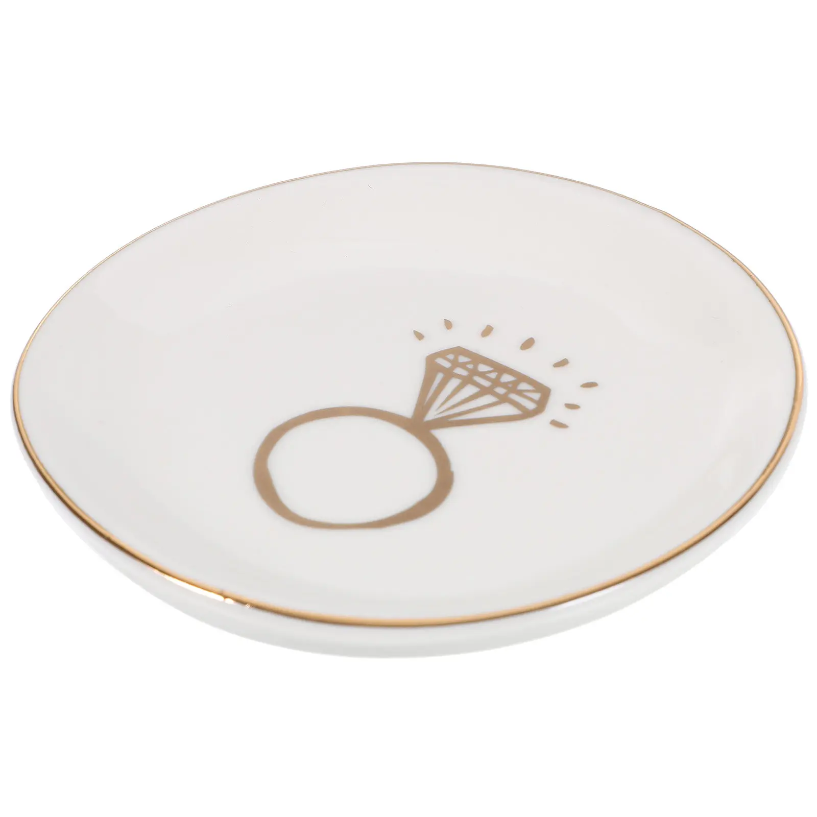 

Round Ceramic Jewelry Tray Ring Earring Dish Storage Decorative Trinket Plate Desktop Organizer for Dressing Table Showcase