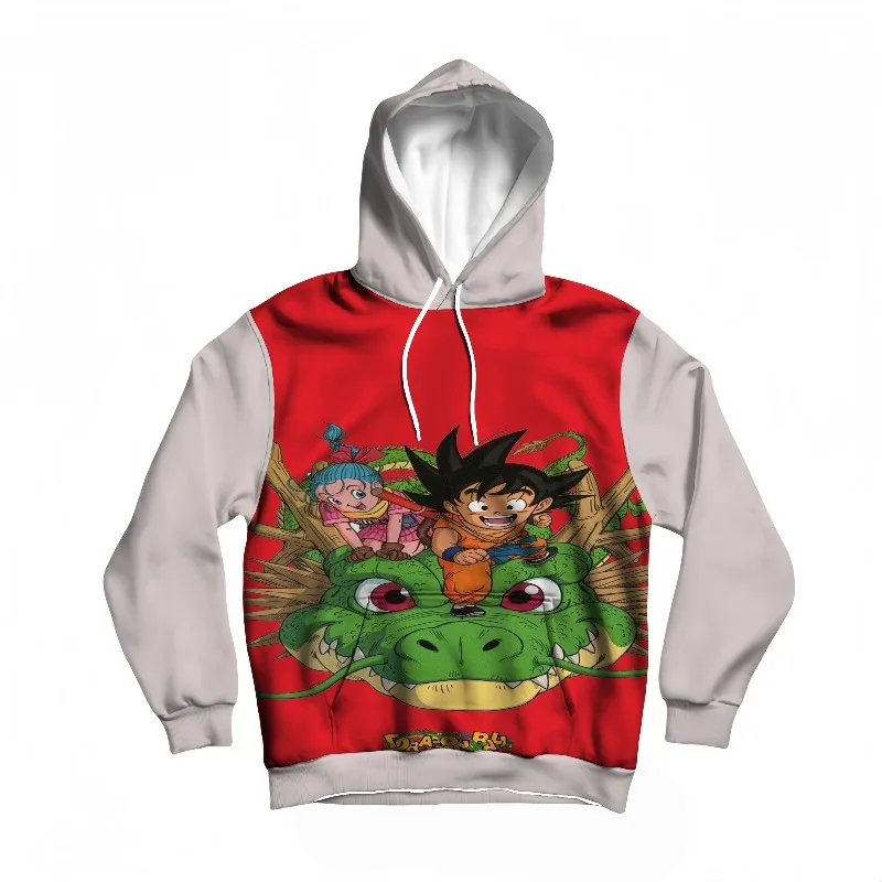 سترة بغطاء للرأس من Dragon Ball Majin Buu Lightning Aura مطبوعة فريدة من نوعها مستوحاة من بانداي باللون الرمادي والوردي يجب اقتناؤها لمحبي الرسوم المتحركة