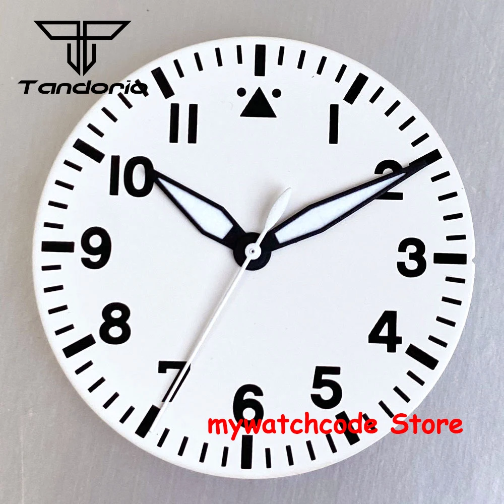 NONE Nologo Pilotenuhr-Zifferblatt, 33,5 mm, für NH35, NH36, ETA2824, PT5000, ST2130, Miyota 8215, grün leuchtende Taucherfeld-Uhrenteile für Mod 10