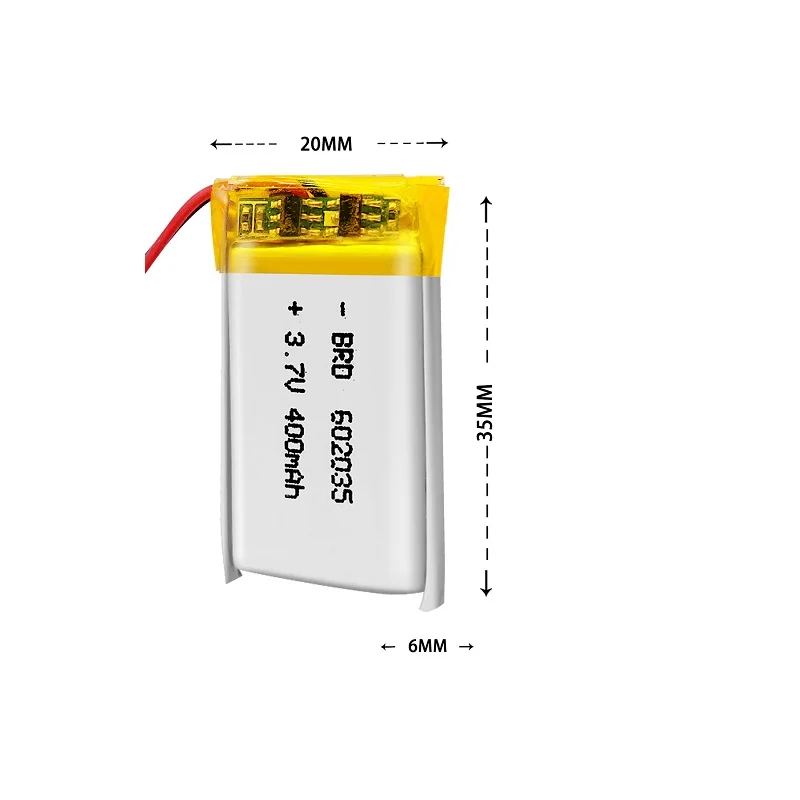 602035 400mAh 3.7V akumulator litowo-polimerowy do MP3 MP4 MP5 GPS zabawka DVD zestaw słuchawkowy Bluetooth głośnik lampka LED