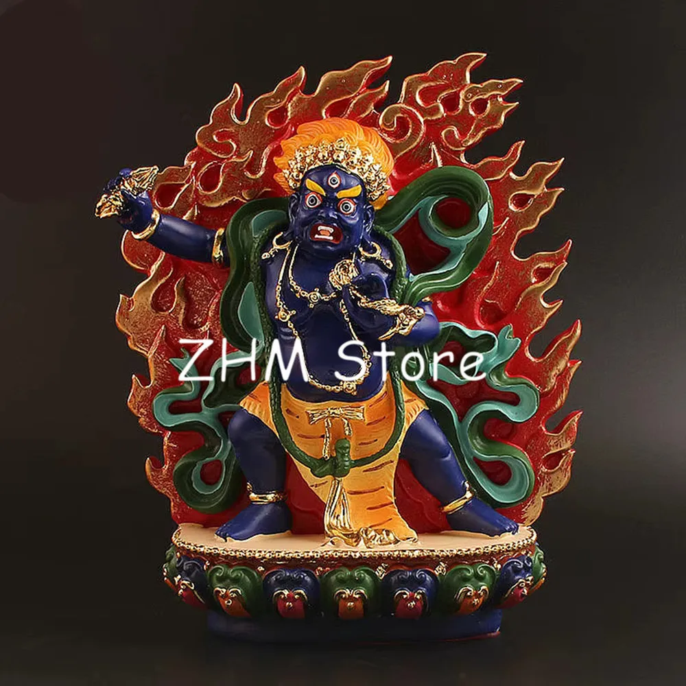 

Big 20cm Vajrapani Bodhisattva Buddha Statues Tantric Buddhism Hand-painted Statues of The Mountain God Buddha Figurine