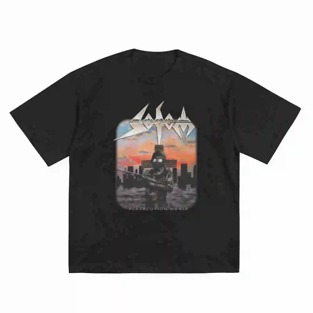 Sodom Persecution Mania Heavy Metal Short Sleeve Tee 100% Cotton T-Shirt