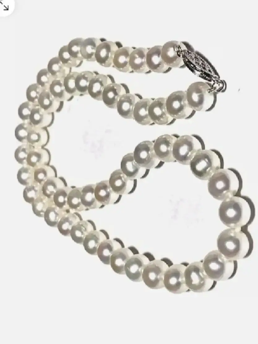 

Classic AAAAA Japan Akoya 8-9mm White Pearl Necklace 18 inch/ 14K White Gold