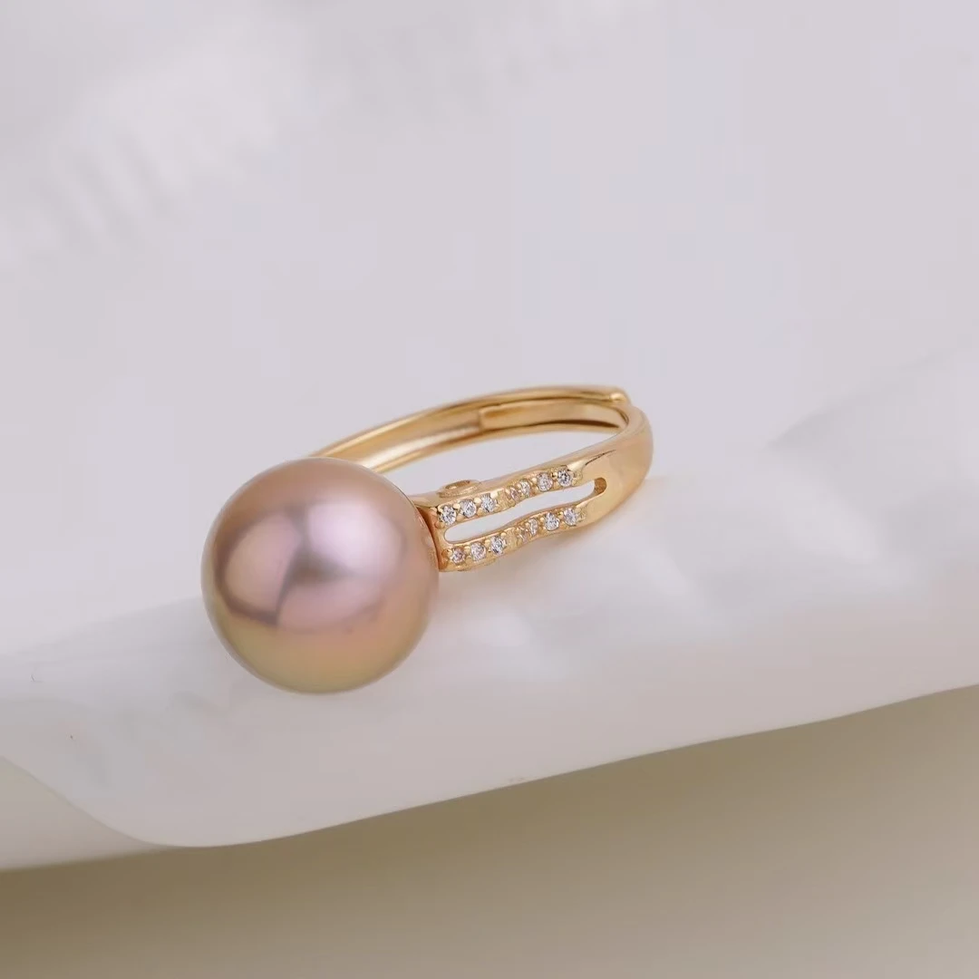 

Регулируемые крепления для колец на палец из стерлингового серебра 925 пробы, аксессуары для ювелирных изделий, компоненты для жемчуга 11-12 мм