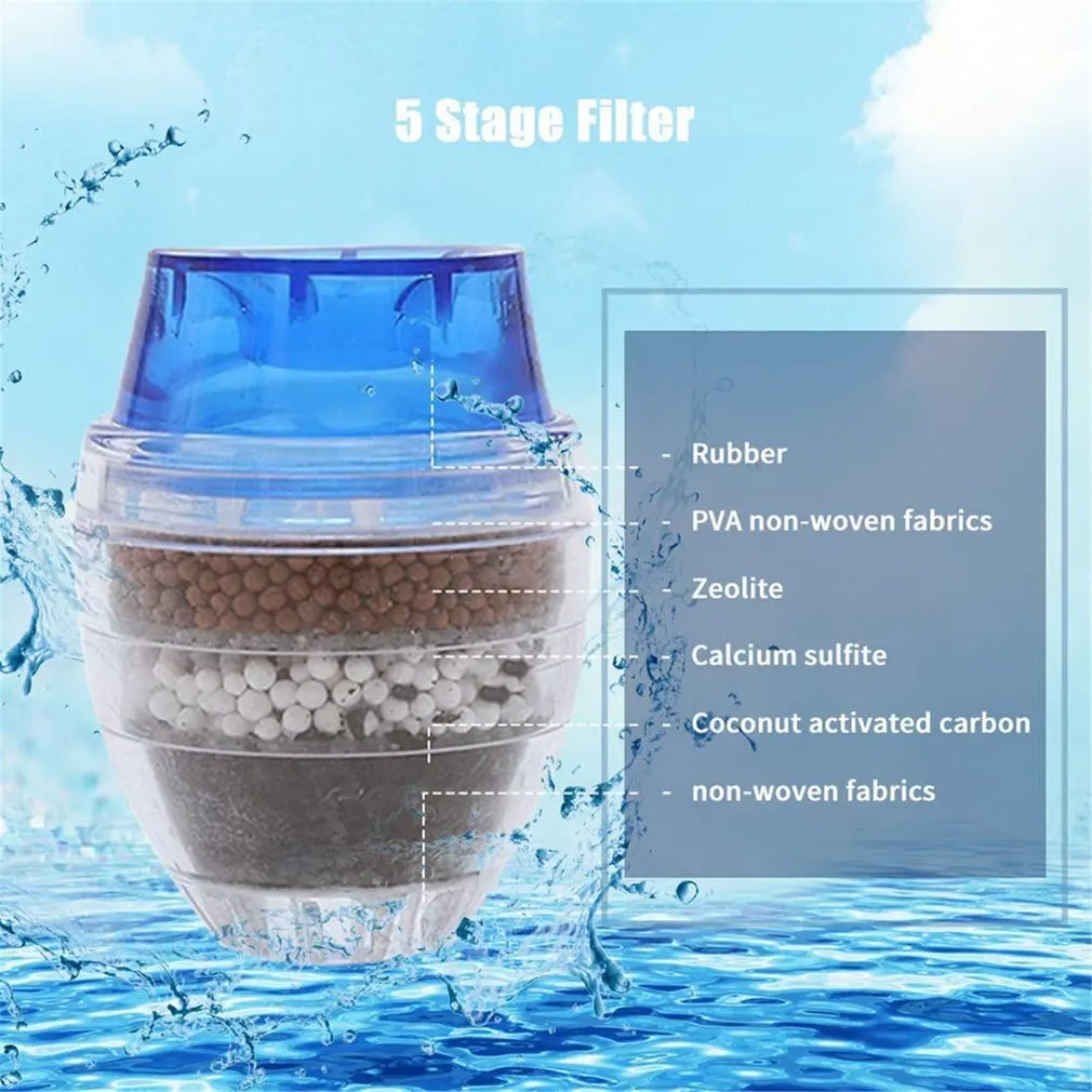 Purificador de filtro de agua para grifo de cocina, filtración de carbón activado, elimina el Metal pesado, suavizante de agua más fino