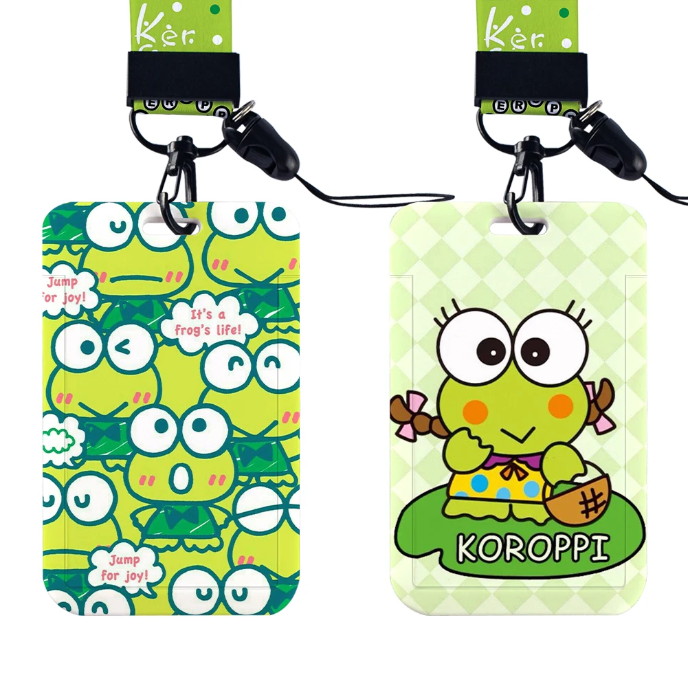 W Groothandel Custom Sanrio Schattige Kikker Lanyard Kinderen Id Badge Houders Vrouwen Identificatie Kaart Geval Nek Riem