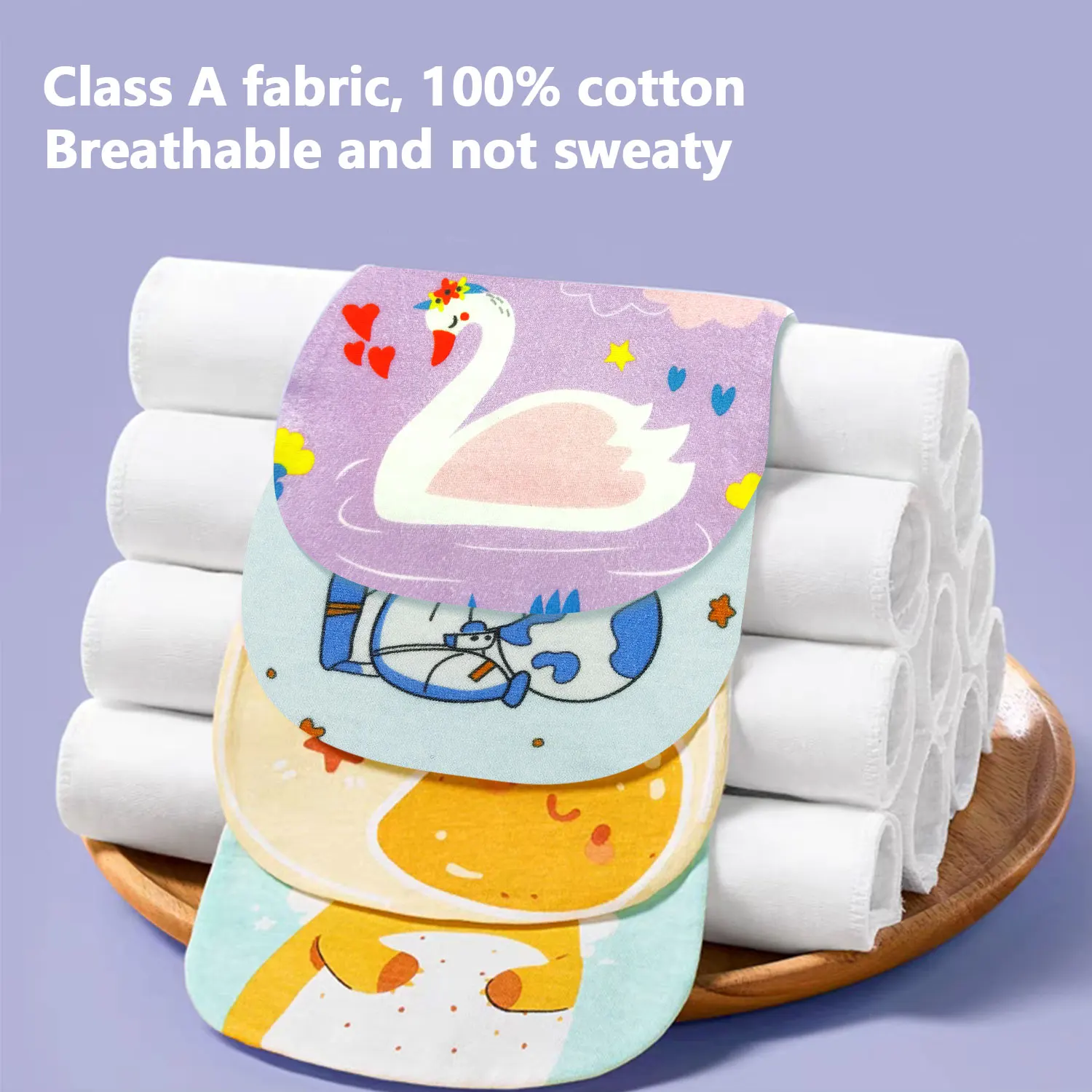 

Baby sweat-absorbent towel bib saliva towel baby summer class A pure cotton cotton yarn kindergarten pad back towel cartoon