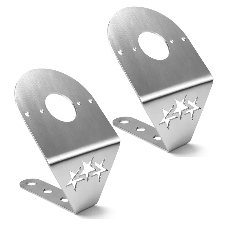 2Pack Stainless Steel Dual-Slot /Single-Slot Watermelon Light Bracket Mirror Turn Signal Angled Bracket Holder Universal Kit