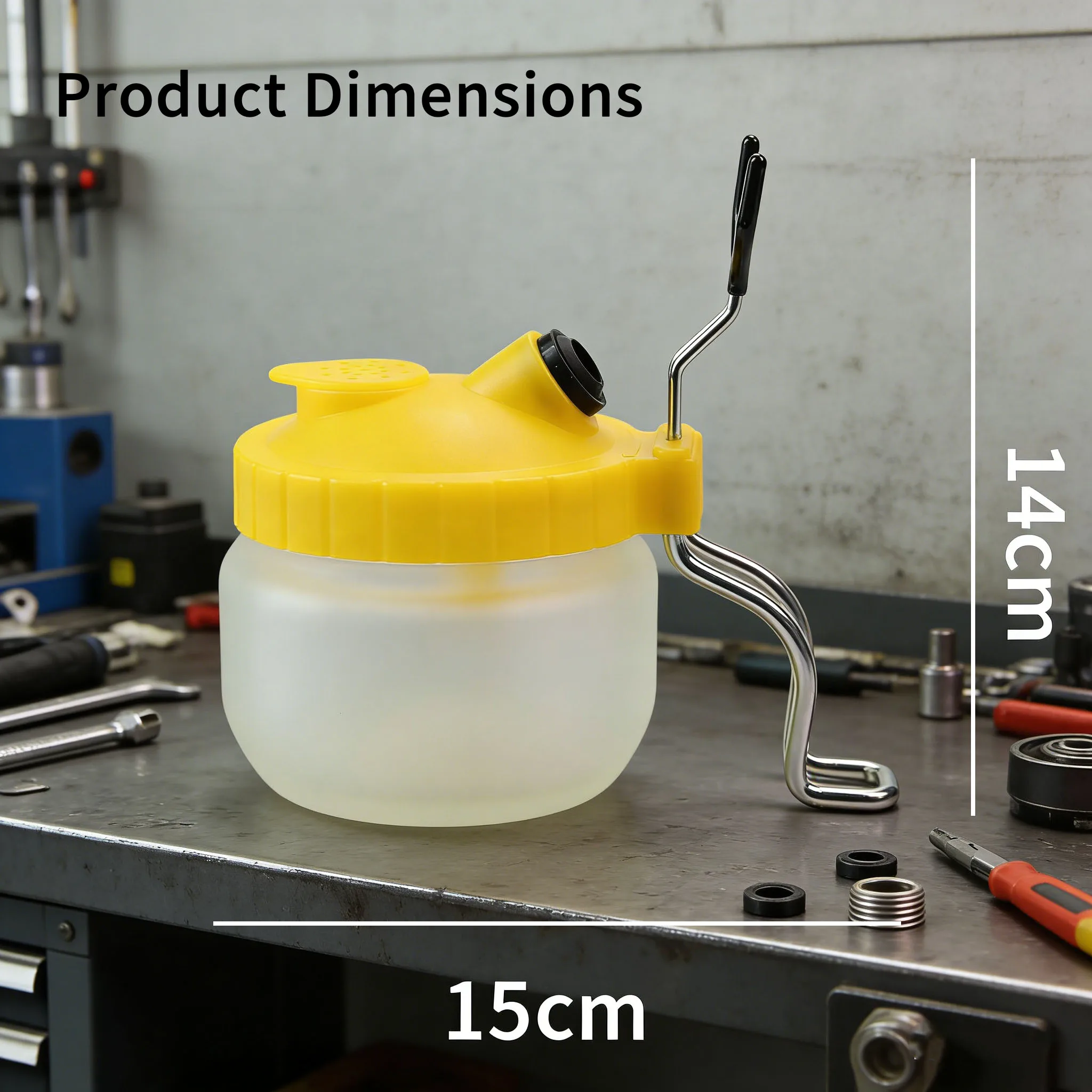 Airbrush Cleaning Pot Stand, Paint Storage Tray, Glass Reservoir Jar, Filter Cotton, and Airbrush Cleaning Tools