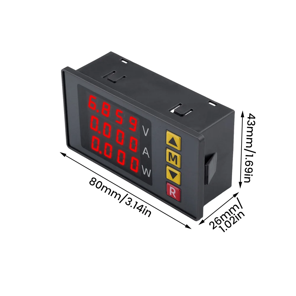 Voltímetro digital amperímetro dc 0-100v 10a 1000w medidor de energia com alarme sonoro display led tensão corrente testador monitoramento de circuito