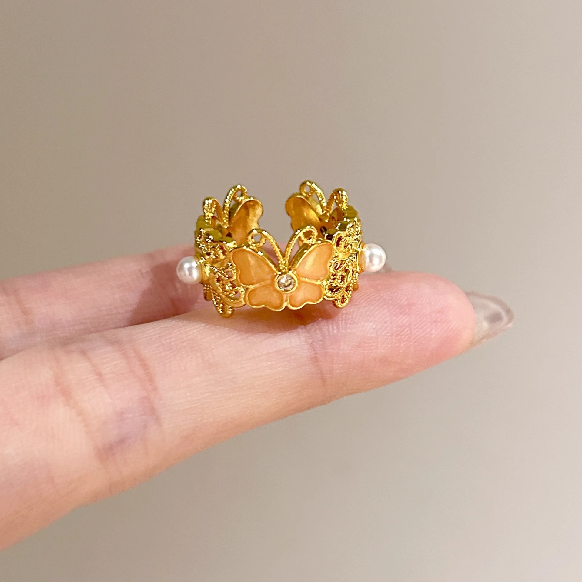 Wholesale Vintage-Style Brushed Diamond-Encrusted Zircon Rings for Women, Non-Fading, Light Luxury, Versatile Open-Ended Index Finger Rings, New Jewelry