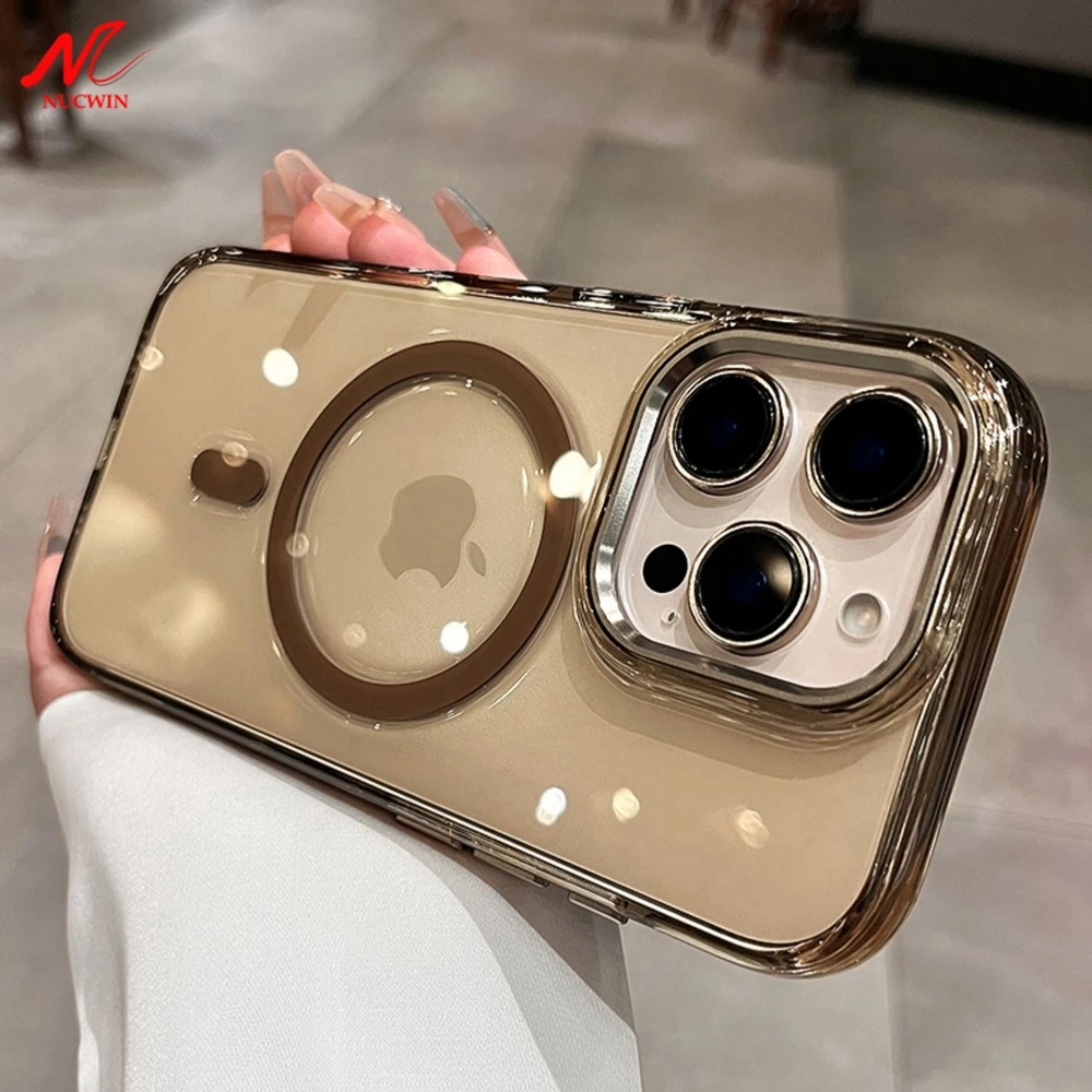 For Magsafe Magnetic Transparent Case For iPhone 16 11 12 13 14 15 Pro Max Plus Business Armor Shockproof PC Men Women New Cover