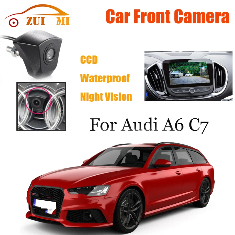 

Car Front View Parking CCD Night Vision LOGO Camera Wide Angle 170° Waterproof For Audi A6 C7 2011-2018