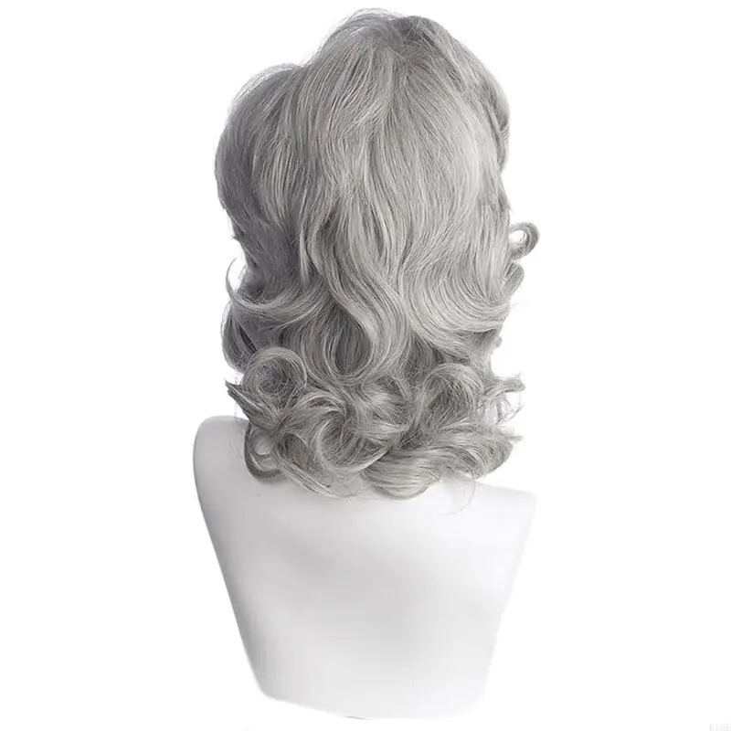 

K1ME Santa and Beard Set Santa Mustache Gray Christmas Fancy Dress Costume Gray Santa Clauses Hair with Beard Gifts