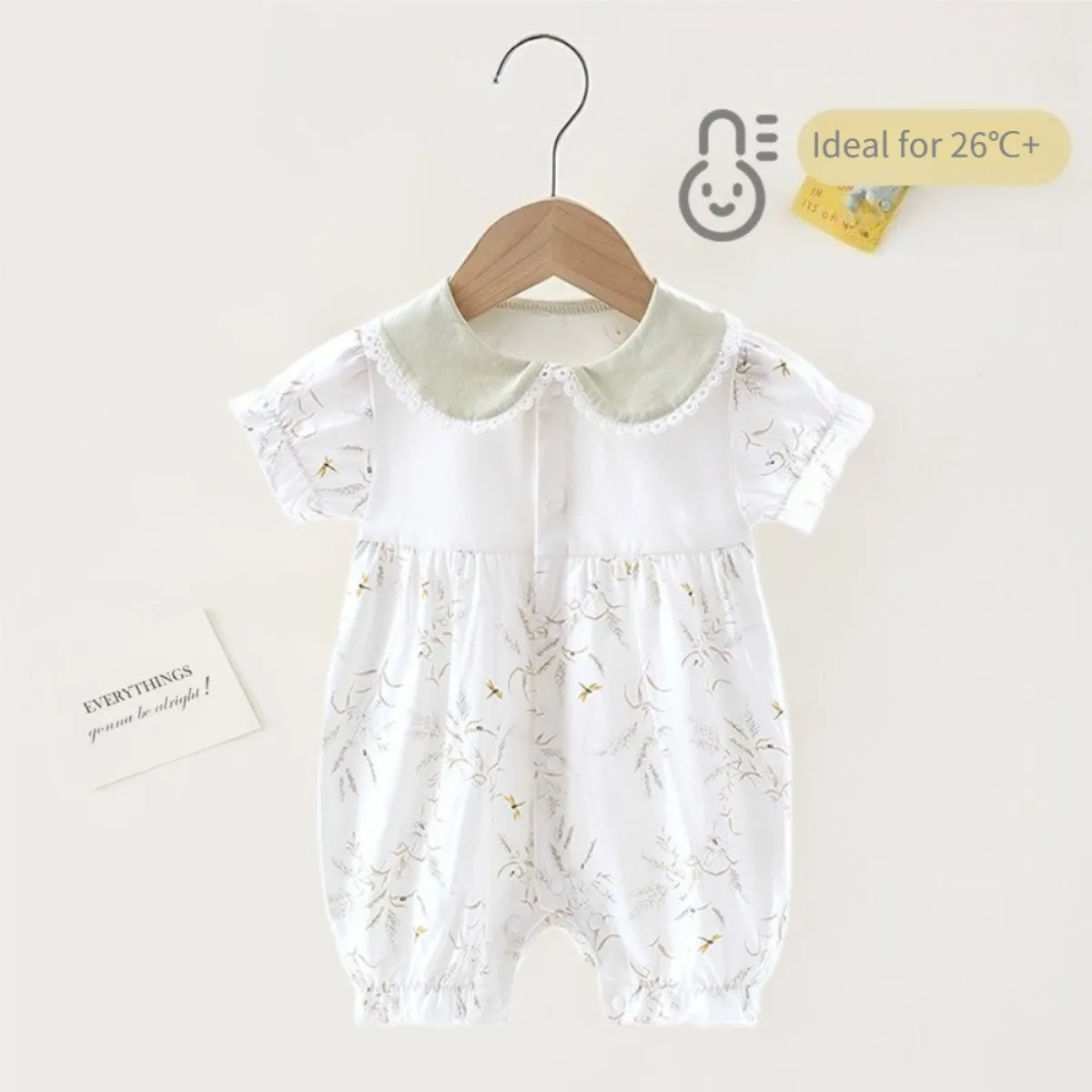 Babe Pure Cotton Soft Breathable Princess One-piece Newborns Summer Lightweight Cool Romper 6-18M Baby Girl Cute Outdoor Onesie