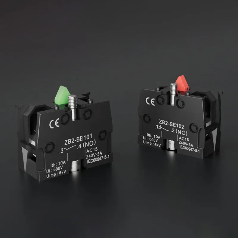 22mm 2 Pieces XB2-ED21 XB2-ED33 Self-Locking/Latching Knob Switch 10A/600V 2 Position 3 Position Select Button Switch