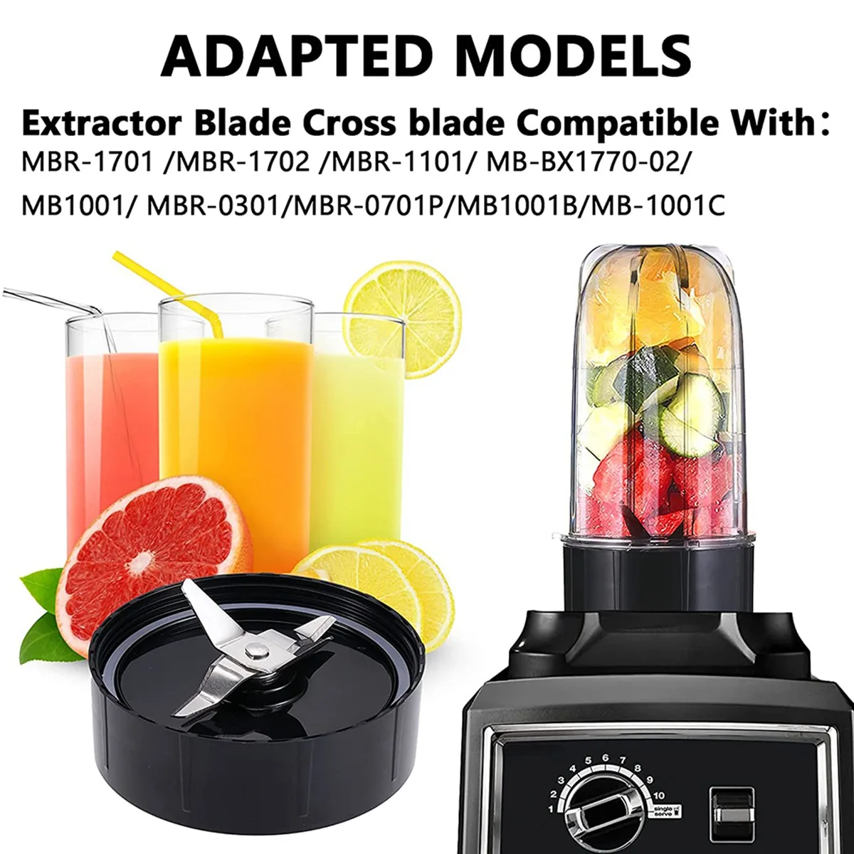 ABJT-8 Replacement Cross Blade Parts Compatible With Magic 250 W MB1001 Blender