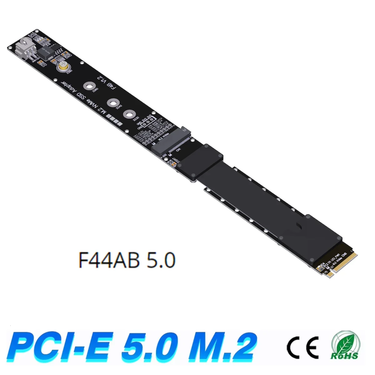 ADT-Link M.2 NVMe PCIE 5.0 x4 Riser Cable F44AB NVMe SSD M.2 Card FFC Extension GEN5 High Speed Support m2 SSD Solid State Drive