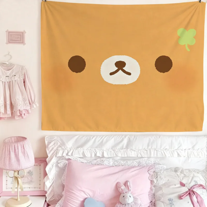 VIKAMA Cartoon Teddy Bear Wall Tapestry, Soft And Durable Polyester Fabric, Suitable For Bedroom And Living Room Decoration