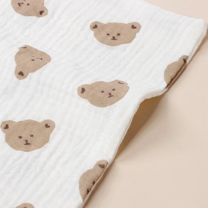 Baby Face Towel Pure Cotton Soft Small Square Towels Handkerchief Hanging Rope Infant Four-layer Muslin Gauze Burp Cloth 23*23cm