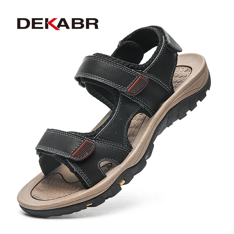 DEKABR Men Sandals Summer Open Toe Platform Shoes Non-Slip Beach Casual Shoes Handmade Outdoor Sandals For Men Footwear