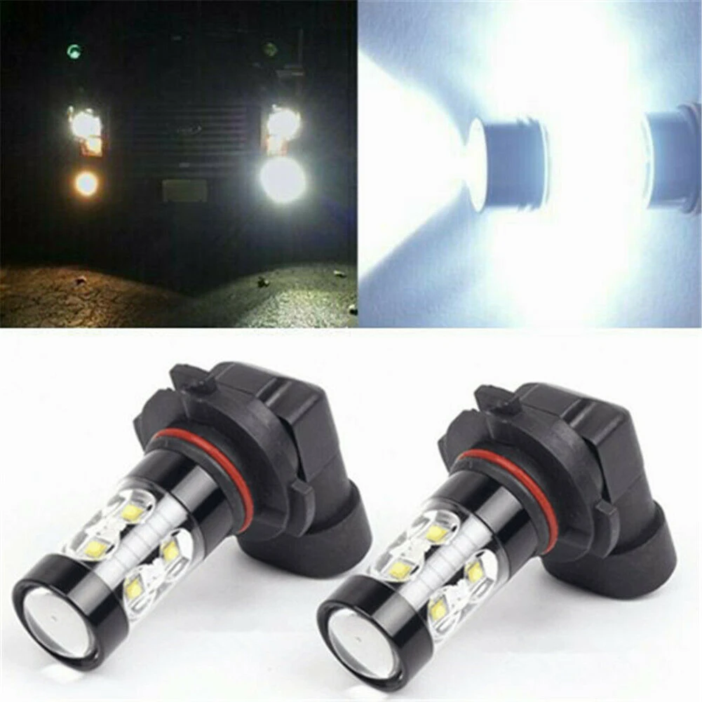 2pcs H10 9145 9140 LED Fog Light Bulbs White 12V 24V 6000K Day Driving Running Light DRL For Ford F150 F250 F350 2004 2005-2021