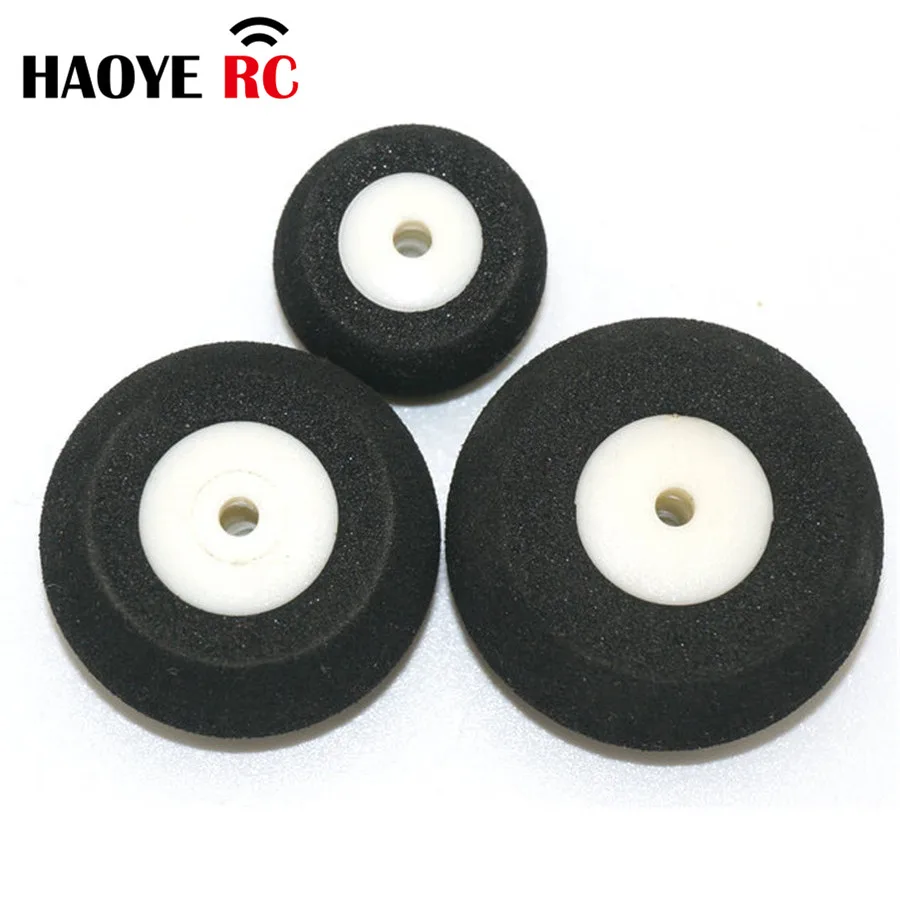 Haoye 2 Pcs/Lot Mini Tail Wheels Sponge Tire Color Black And White For RC Aircraft Model Accessories Dia16-30mm