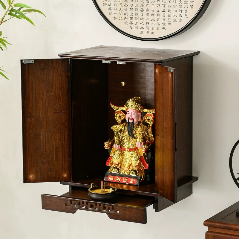 

LH Guanyin Buddha statue cabinet wall-mounted small shrine with door household Chinese incense table
