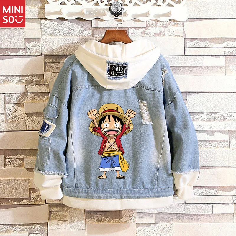 

Miniso One Piece Denim Jacket, Anime Casual Coat for Men & Women