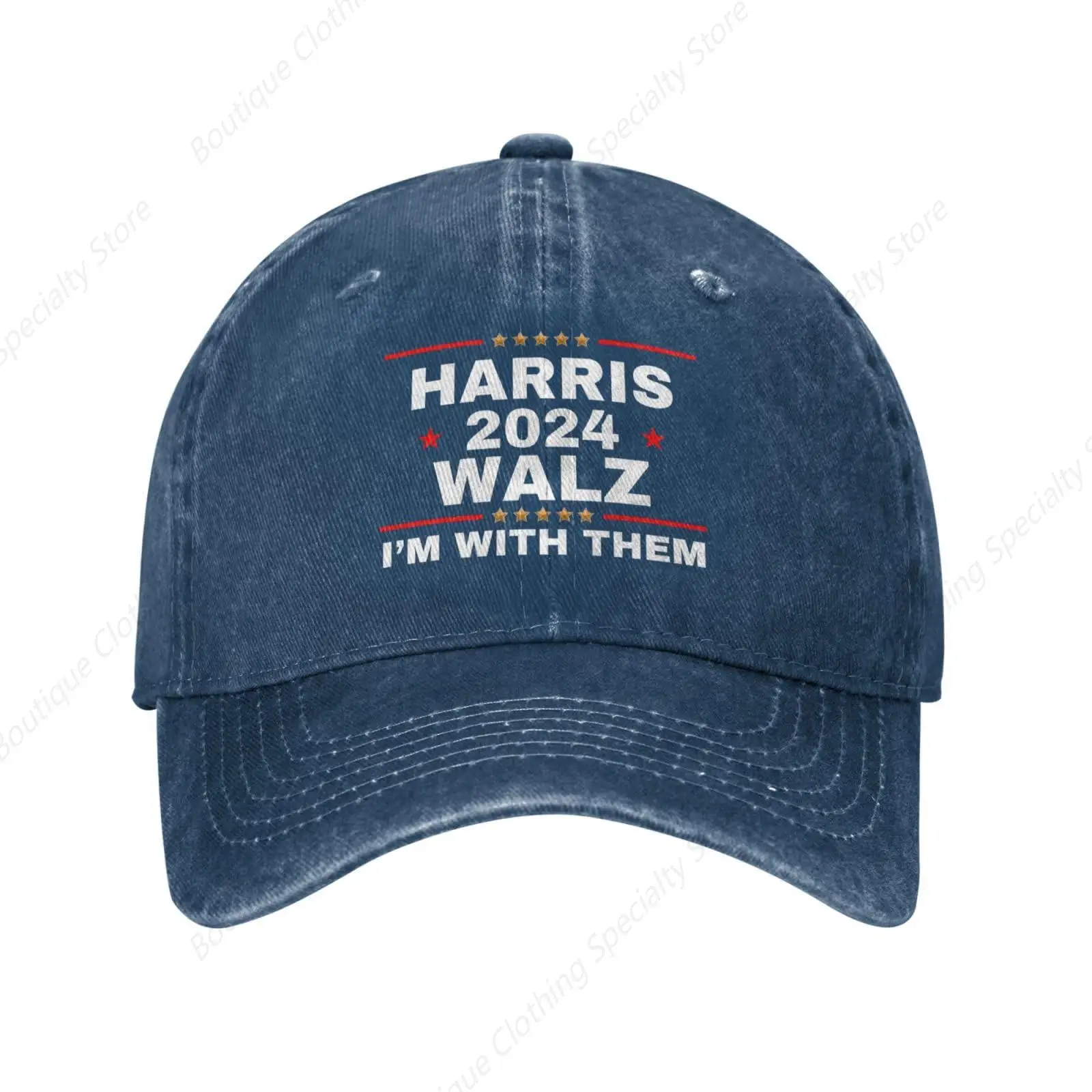 Harris Waltz Walz 2024 I’m with Them hat Kamala Harris Waltz 2024 Hat for Men Baseball Hats Adjustable Cap Navy Blue