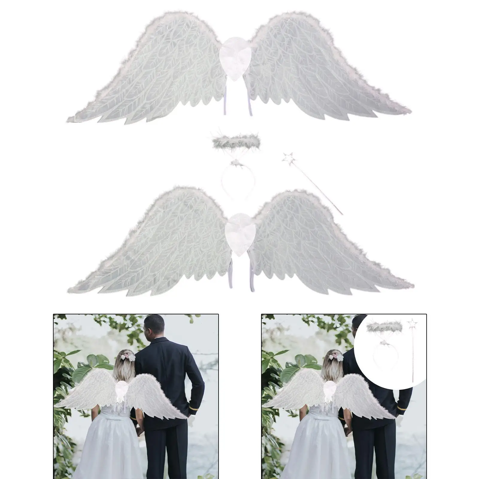 Disfraz de ala de ángel, cosplay ligero decorativo para vacaciones, puesta en escena