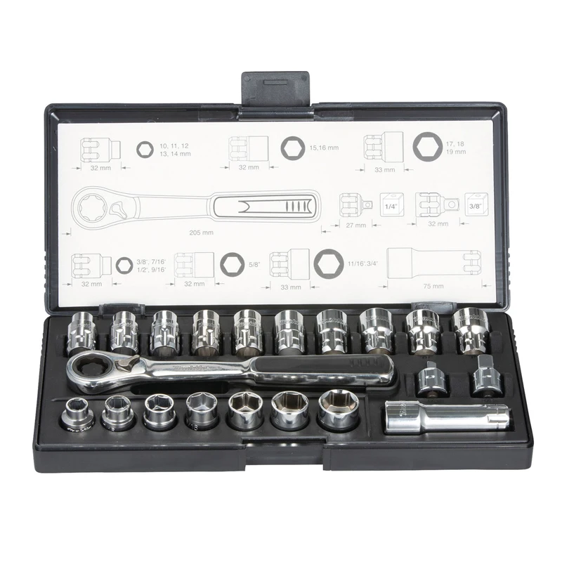 Makita B-65604 21PCS Pass thru Socket Set Alloy Steel Hand Tool Accessories