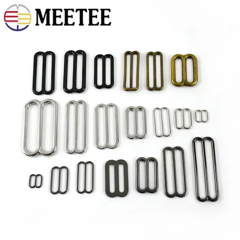 20/50Pcs 10-50mm Metal Buckles 8-shaped Tri-Glide Adjuster Slider Bikini Bra Rings Strap Belt Hook Clasp Webbing Bag Accessories