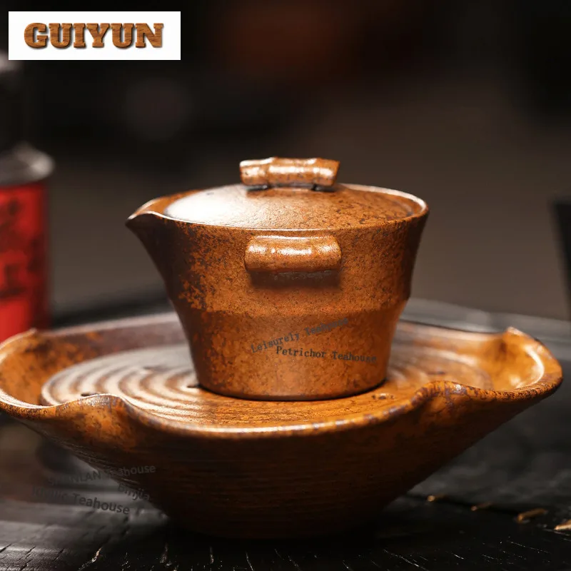 

Винтажные чайники из фиолетовой глины Исин, 200 мл, горшок ручной работы с ручным захватом, чайник из необработанной руды, чайник для обжарки грязи, китайский чайный сервиз Zisha, ремесло