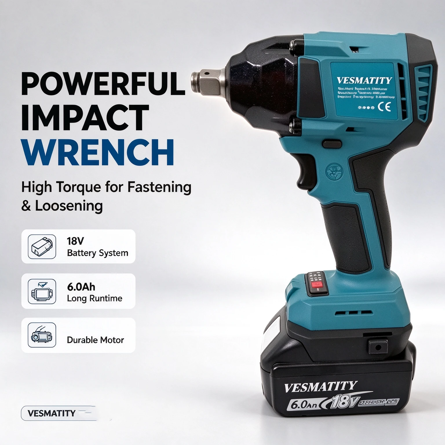 Impact Wrench Digital Torque - Elektryczny klucz udarowy bezszczotkowy, moment obrotowy