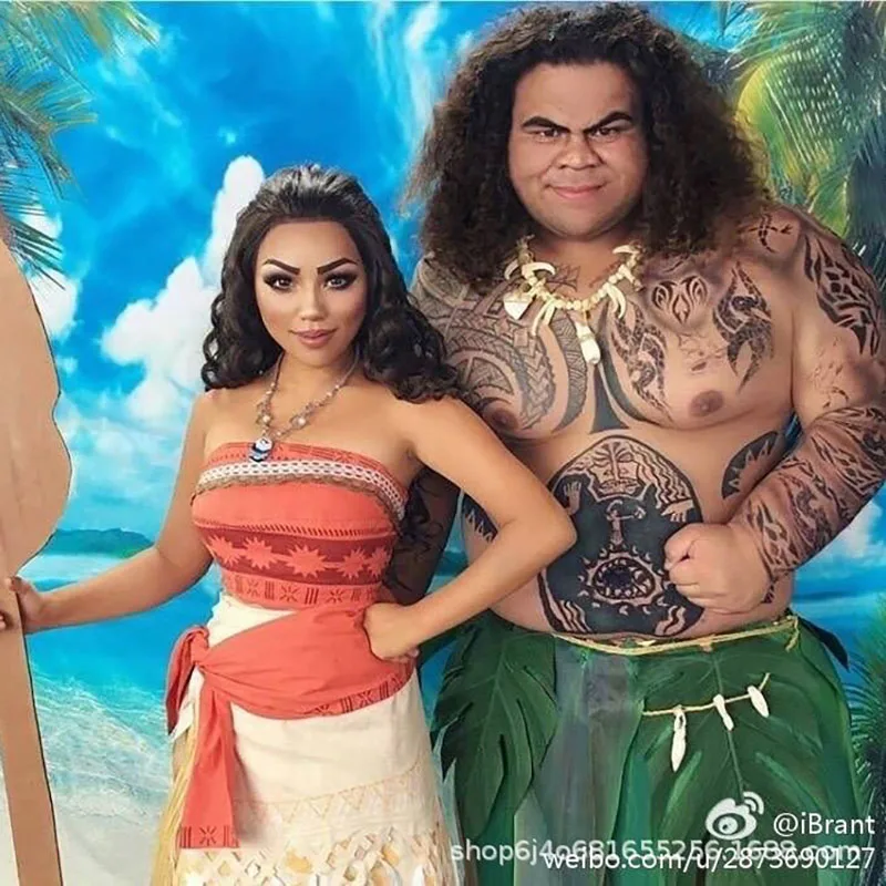 Costume da vacanza Moana per bambini e donne adulte, spettacolo cinematografico, gonna superiore, vestito da bambino, fantasia, cosplay, vestito da Vaiana per neonate