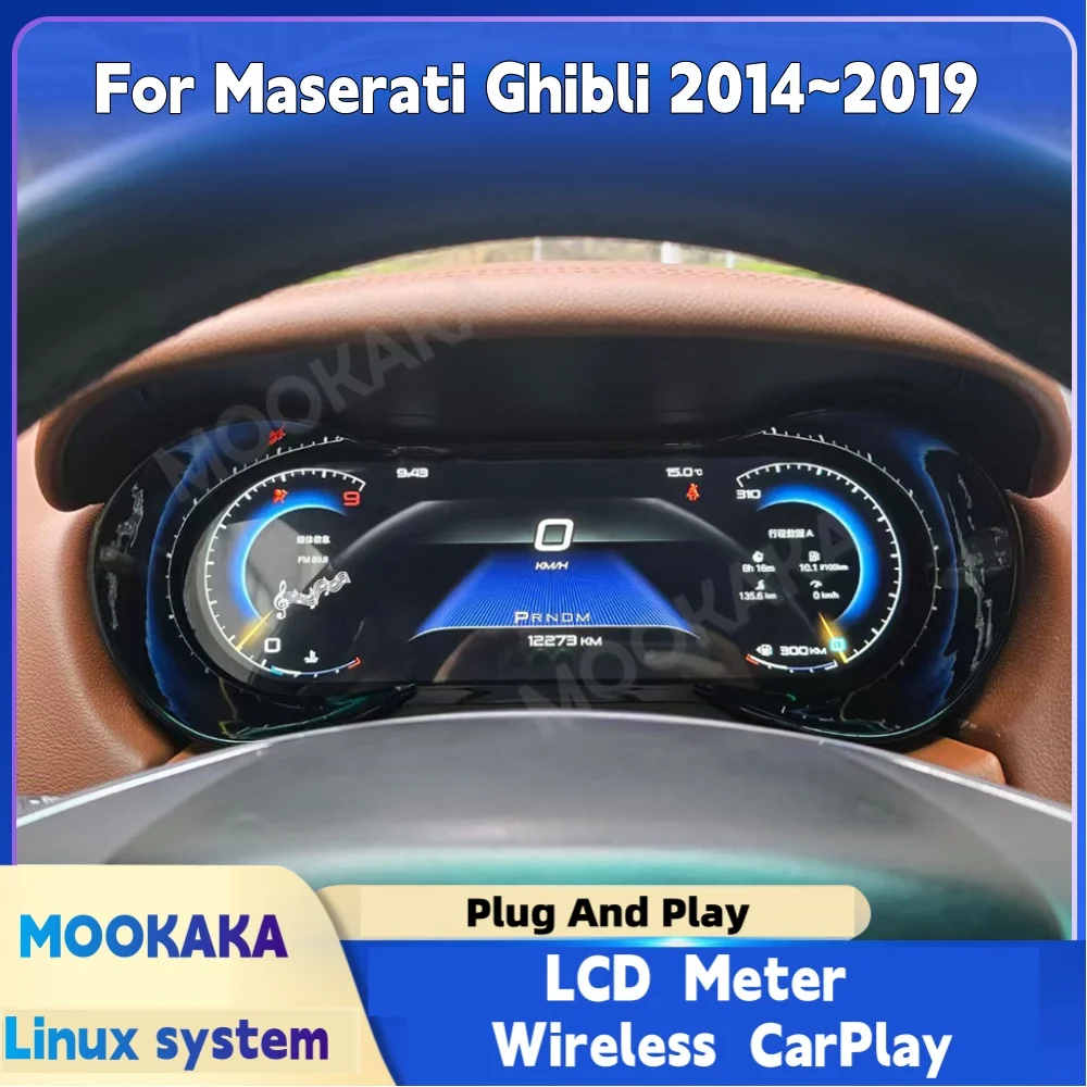 

Цифровая приборная панель Carplay для Maserati Ghibli 2014-2019: виртуальный кокпит, ЖК-дисплей, цифровой измерительный прибор, головное устройство