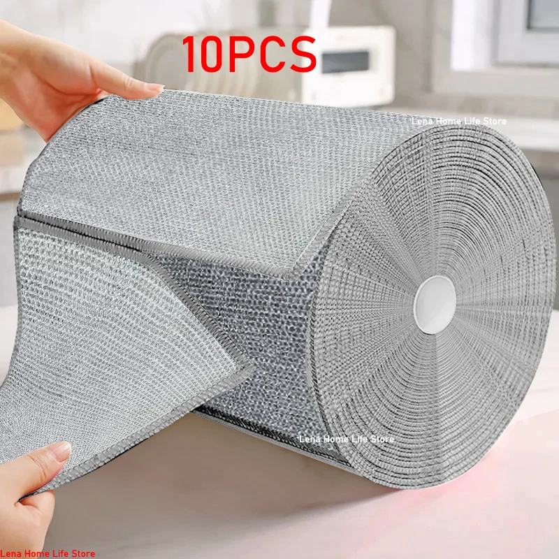 Wholesale Metal Steel Wire Rags Cloth Home Kitchen Pot Pan Dishwashing Double-sided Dishcloth Cleaning Cloths Towel Scrubber Rag