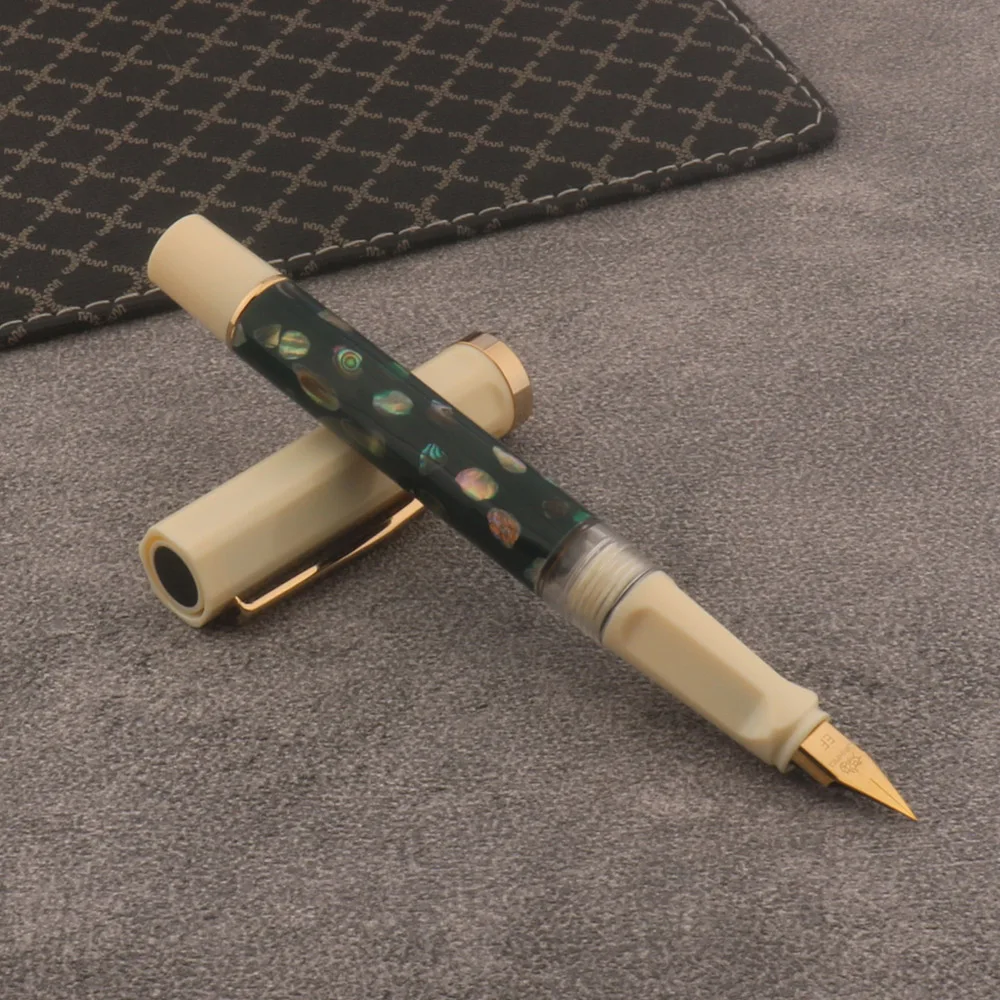 

jinhao 58 classic write Smooth green white Acrylic Fountain Pen School Office Writing Supplies