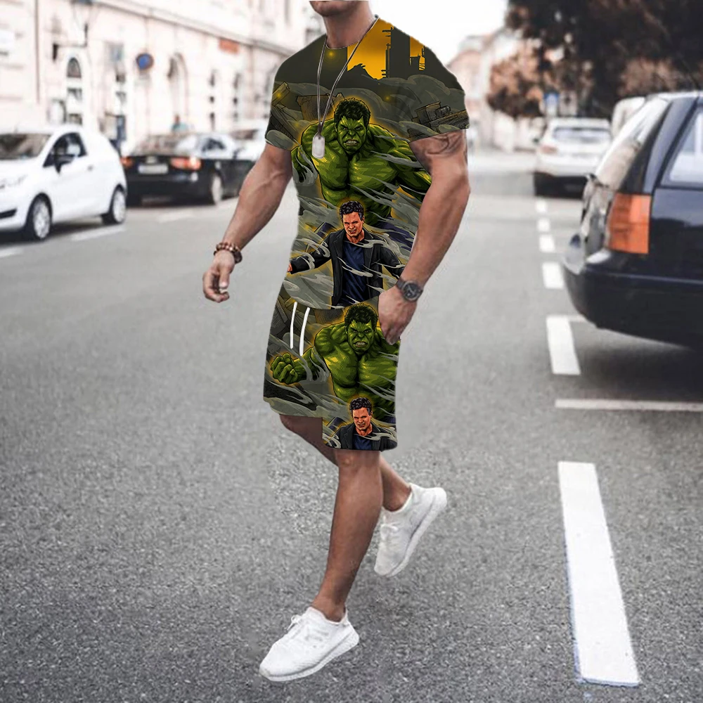 

2024 New Summer Men's Set Loose Leisure Fashion Golf Sportswear Beach Set Printed Men's Jogging Set