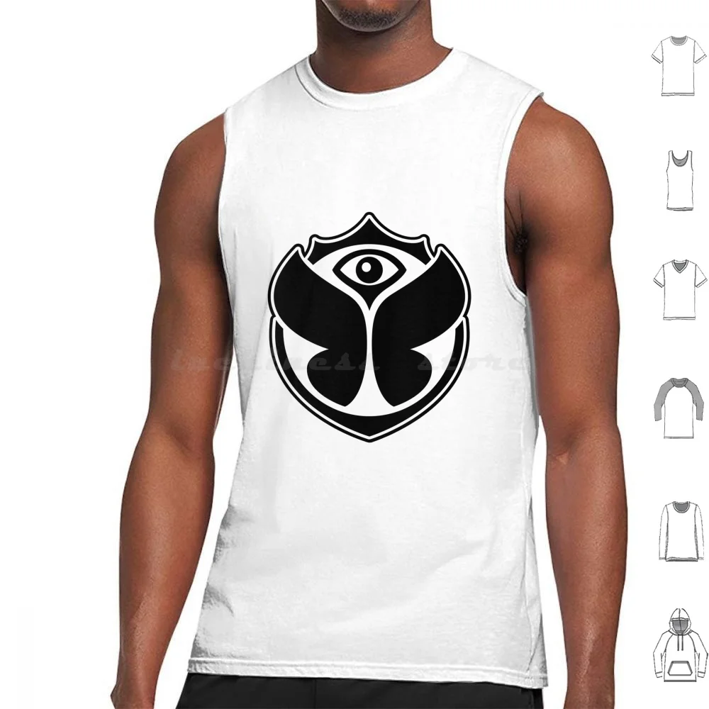 Logo Tank Tops Vest Sleeveless Logo Festival Edm Edc Techno House Electronic Music Belgium Eyes