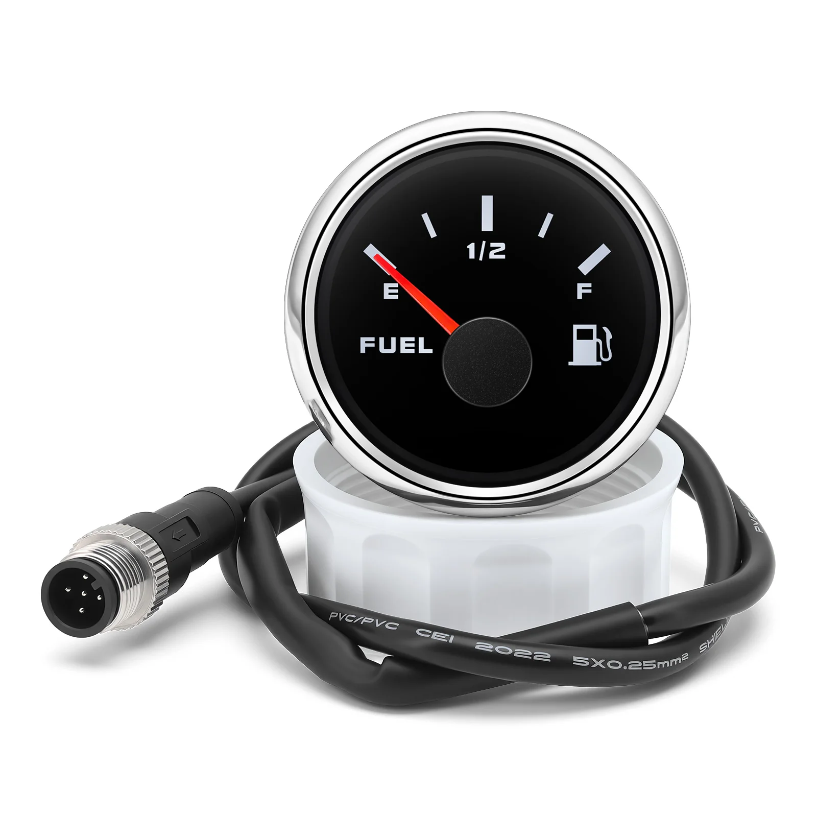 52mm Marine Fuel Level Indicator NMEA2000 Compatible Pointer Gauge for Accurate Fuel Monitoring on Boats Yachts & Small Vess