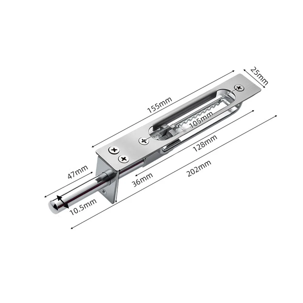 Automatic Holding 6 Inch Stainless Steel Flush Bolt Lever Extension For Hollow Metal Doors Fire Rated Security Building Hardware