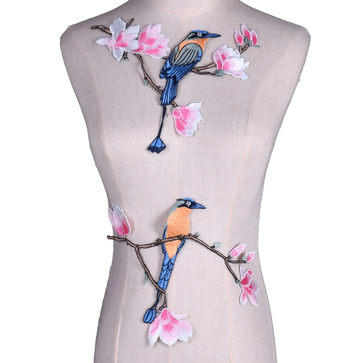 2Pcs/Set New 3D Craft Sewing Embroidered Sew On Applique Patch Birds DIY Clothes Accessories